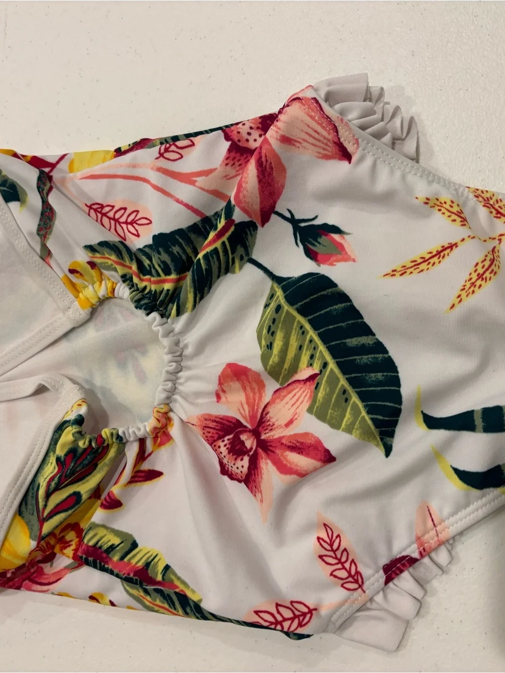 Carter’s 3T Girls Swim Suit Bundle - Floral, Peach & Blue. Ruffles Long Sleeve